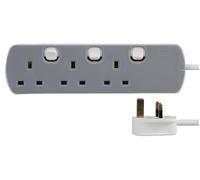 PRO ELEC PELB1761 3 Gang Extension Lead Individually Switched, 90 cm