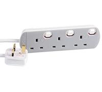 Pro Elec 3 Way Extension Lead, 1m Individually Switched