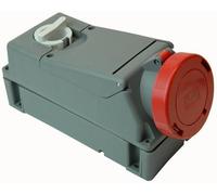 Pro Elec - 32A, 415V, 3P+N+E Cee Switched Socket, Red