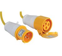 PRO ELEC 32A CEE Plug to Socket Extension Lead - 110V, 2P+E, Industrial Grade, 14m, Yellow - PELB0132