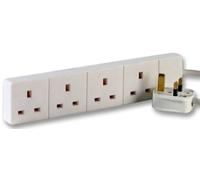 Kenable 4 Gang Way Uk 13A Trailing Socket Mains Power Extension Lead White 15M