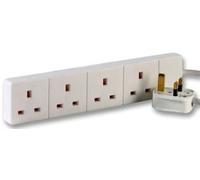 PRO ELEC 4-Gang Mains Extension Lead, 10m Cable, 13A, White - PELB1519