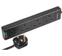 Pro Elec 4-Gang Surge Protected Extension Lead, Black, 5m Lead