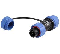 PRO ELEC 4-Pole Circular Threaded Connector Plug - 5-8mm Cable, IP68 Waterproof, Gold Contacts, Nylon Body, 200V AC, 5A - PELR0116