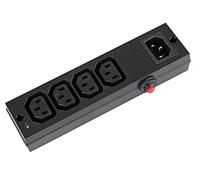 Pro Elec - 4 Way IEC Distribution Block with Overload Switch New