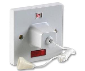 PRO ELEC - 45A Pull Cord Ceiling Switch with Neon Indicator, 1.5m Cord