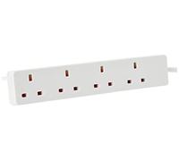 pro elec 5 m 4 Gang Power Strip Extension Cord Mains Plug - White