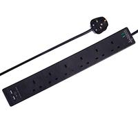 Pro Elec 5 m 6 Way 2 USB Surge Protected Extension Lead