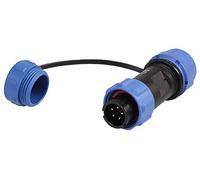 PRO ELEC 5-Pole Circular Threaded Connector Plug, IP68 Waterproof, Cable Mount, 5-8mm Cable, 180V 5A, SP13 Series - PELR0117