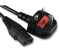 Pro Elec 5m UK Plug to IEC C13 Socket Mains Lead, 10A Black