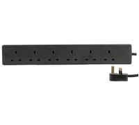 PRO ELEC 6 Gang Extension Lead 3m UK Mains Power Strip 13A Black