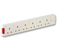 PRO ELEC 6-Gang Extension Socket, 13A, White - PELB1523