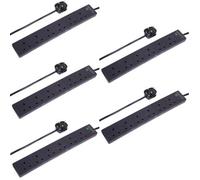 Pro Elec 6 Gang Surge Protected Extension Lead, 5M, Black, 5 Pack