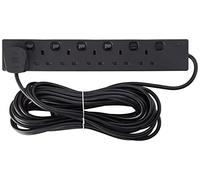 PRO ELEC 6 Gang Switched Extension Lead 10m UK Power Strip 13A Black | Power and control 6 devices individually with switched sockets and an extra-long 10m cable.