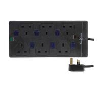 PRO ELEC - 6 Way Extension Lead, Individually Switched with Surge Protection