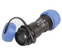 PRO ELEC 7-Pole Circular Threaded Inline Connector Socket, 5-8mm Cable, IP68, Nylon Body - PELR0140