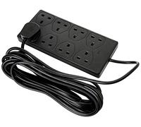 PRO ELEC 8-Gang Extension Lead, 5m Cable, 13A, Black - PEL01376