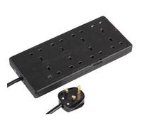 Pro elec 8 Gang Mains Extension Lead, 2M, Black