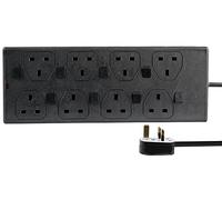 PRO ELEC 8 Gang Switched Extension Lead 5m UK Power Strip 13A Black