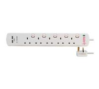 Pro Elec 8518SU SURGE 5 Gang 2 USB Surge Protected