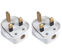 Pro Elec 9518 5A WHITE 13A UK mains Plug with 5A Fuse, White (Pack of 2)
