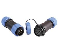 PRO ELEC Cable Joint, 7 mm, IP68 Waterproof, Black & Blue, 30A, 250V - Threaded Coupling, Durable Inline Connector
