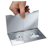 Pro Elec Chrome Floor Socket Double 2 Gang Electric Plug Outlet Flat Plate With Hinged Covers - Chrome