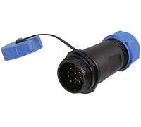 PRO ELEC Circular Threaded Connector Inline Plug, 12-Pole, 7-12mm Cable, IP68 Waterproof, Nylon Body, Gold Contacts - PELR0176