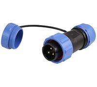 PRO ELEC Circular Threaded Inline Connector Plug - 3-Pole, 7-12mm Cable, IP68, 500V AC, 30A - PELR0157