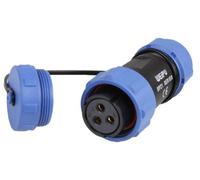 Pro Elec - Circular Threaded Inline Connector Socket, 3-Pole, 7-12mm, Ip68