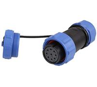 PRO ELEC Circular Threaded Inline Connector Socket, 9-Pole, 7-12mm Cable, IP68, Solder Socket, SP211 Series, 500V AC, 5A - PELR0168