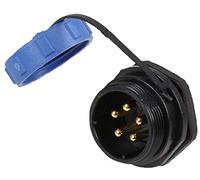 PRO ELEC Circular Threaded Panel Mount Connector Plug, 5-Pole, IP68 Rated - Nylon Body, Gold Plated Contacts - PELR0187