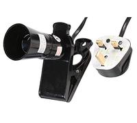 PRO ELEC Clip-On BC Lamp Holder with 2m Mains Lead, 13A Plug, Black - Indoor Use (PEL1870)