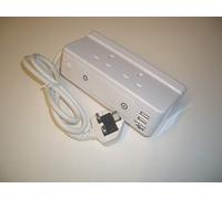 Pro Elec DESKTOP EXTENSION 4 GANG WITH 2.4Amp USB Sockets,2m lead in Whit