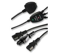 Pro Elec E JUNCTION C5 IEC Splitter 2x C13 + C5 Power Lead with Surge Protector, 2.3m