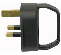 PRO ELEC Easy Pull Plug - 3A UK Type G Mains Plug with Ergonomic Pull Handle, Thermoplastic Body, Black, 240V (PE01133)