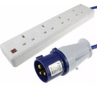 Pro elec Electric Camping Hook Up Lead Cable 4 Way Sockets Extension Long Mains Power For Caravan Site - 20M Length