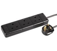 PRO ELEC - Extension Lead, 3 Socket, 5 Metres (Black)