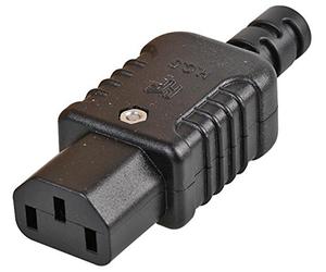 Pro Elec HC.5 BLK Rewireable In-Line IEC C13 Socket with Solder/Screw Terminations and Cable Strain Relief, Black