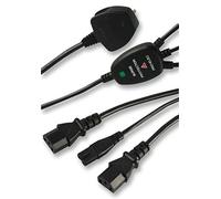 PRO ELEC IEC Splitter Power Lead with Surge Protection - 13A UK Plug to 2× IEC C13 + 1× C7, 1.75m - PELB1668