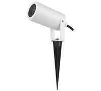 PRO ELEC Outdoor Garden Spike Light, GU10 Fitting, Adjustable Angle, White, ABS & Polycarbonate, 240V - PEL00835-WHT