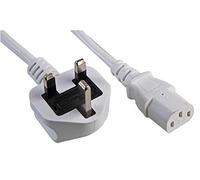 Pro Elec PE01052 UK Plug to IEC C13 Power Cable, 1 m, White