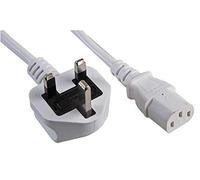 PRO ELEC PE01067 13A UK Plug to IEC C13 Socket Mains Lead, 3m 10A White