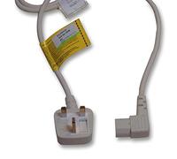 PRO ELEC PE01074 13A UK Plug to Right Angled IEC C13 Mains Lead, 2m 5A White
