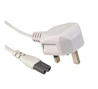 Pro Elec PE01083 UK Plug to 'Figure 8' Type mains Lead, White, 5 m