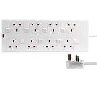 PRO ELEC PEL00035 8 Gang Individually Switched Extension Lead 5m, White