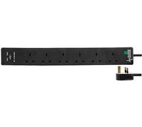 Pro Elec PEL00118 6 Way 2 USB Surge Protected Extension Lead, 3 m, Black