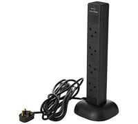 PRO ELEC PEL00137 - 8-Gang Surge Protected Tower Extension Lead with USB, 5 m, Black