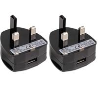 Pro Elec PEL00313 5V, 1.2A, Black USB mains Power Adaptor (Pack of 2)