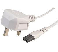 PRO ELEC PEL00420 UK Plug to IEC C7 Fig 8 Power Lead, 2 m, White